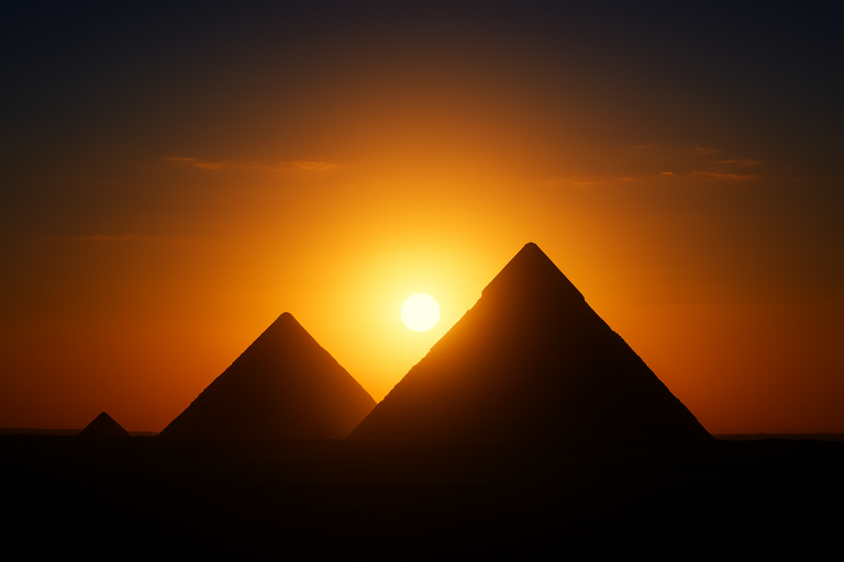 Pyramids at Sunrise Glow