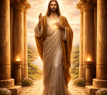 Jesus in the temple at dawn