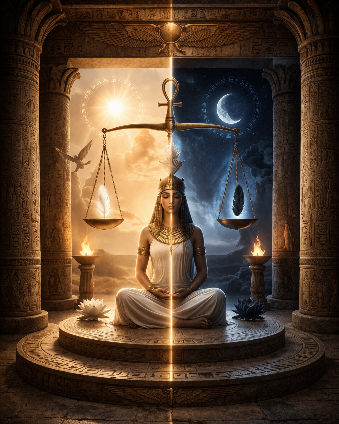 Temple of balanced light and dark